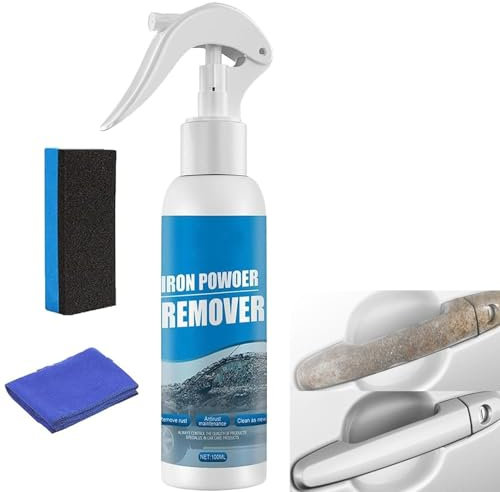 Car Rust Remover Spray,Rust Remover for Metal,Multi Purpose Iron Powder Remover Spray,Rust Converter for Metal,Water Based Rust Remover,Rust Out Instant Remover Spray,Anti Rust Spray Sets,100ml