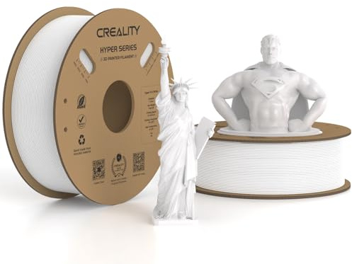 Creality Hyper PLA Filament 1.75 mm White 2 KG, 30-600 mm/s High Speed PLA 3D Printer Filament, 2 Pack 1 KG Spool(2.2 lbs), Dimensional Accuracy +/-0.02 mm, for Most 3D Printer