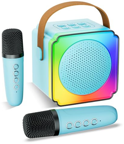 Mini Karaoke Machine 2 Microphones for Kids Toys Age 3-12 Year Old Girl Toys for 3-12 Year Old Girl Gifts for 3-10 Year Olds Girls Toys Age 3-12, Teenage Girls Gifts Age 3-12 Girls Birthday Gifts