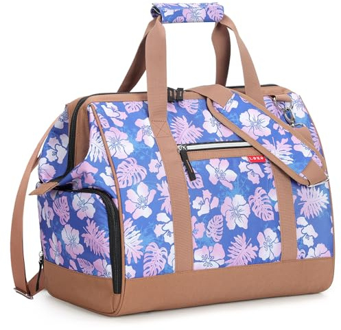 Lekesky Bolsa de viaje para mujer, Weekender para mujer con compartimento para zapatos, diseño de gran apertura, 33L 43L bolsa clínica de maternidad para viajes, aerolínea, trabajo, playa o tiempo