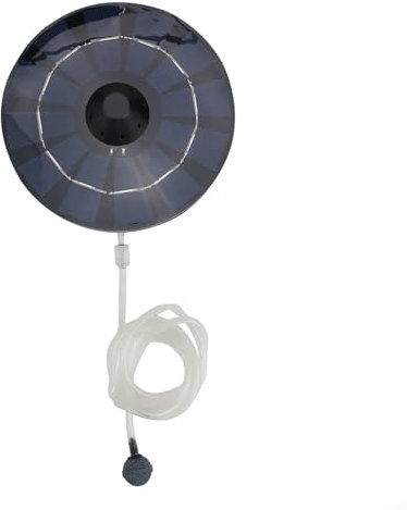 BlissfulAbode Solar Power Teichbelüfter Sauerstoffpumpe mit Luftschlauch und Blasenstein, Schwimmender Sauerstoffgenator für Springbrunnen, Teiche und Aquarien, energiesparendes