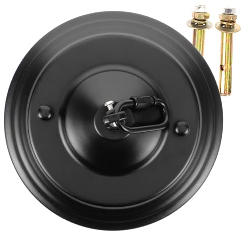 Operitacx Placa de Montaje Redonda para Dosel de Lámpara de Araña Negra de Metal Resistente y Antióxido para Decoración de Casa Soporte para Carga de 10kg
