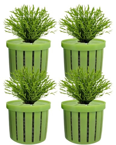 Genérico Soporte para Plantas de Acuario - Cesta de Rejilla para Plantas de Pecera,4 Piezas Soportes para Plantación Acuática, Decoración Acuática para Apartamentos Hoteles Restaurantes Residencias