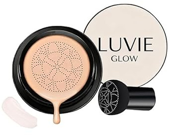 Luvie Glow Foundation Cushion, Mushroom Head Air Cushion CC Cream, langanhaltende, deckende Foundation mit intensiver Feuchtigkeitspflege für einen makellosen Teint