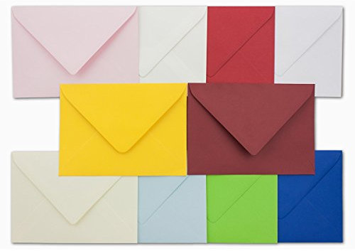 100x Umschlagpaket I DIN C6 I ca 114 x 162 mm I die Bunten I 10 Farben je 10 Umschläge I 120 g/m² I Naßklebung I Serie FarbenFroh®