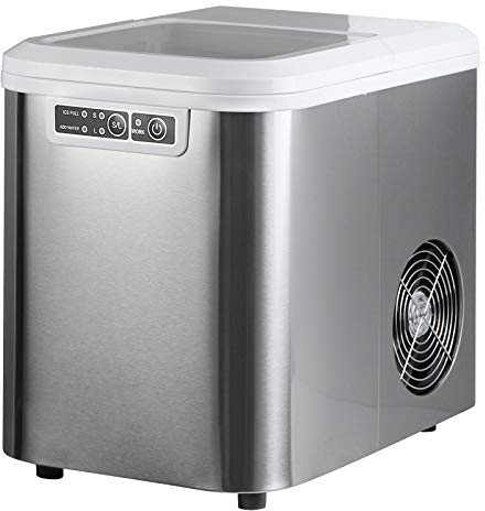 WOLTU Eiswürfelmaschine 2,2L, 4min Selbstreinigung, Eiswürfelbereiter 15kg eiswürfel in 24h, 2 Größen (Klein & Groß), Ice Maker Machine Für Camping, Haus, Büro & Party, Silber