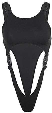 Body De Tirantes Recortados De Verano con Hebilla De Hombro Sin Mangas Sexy Gótico Body De Mujer