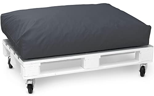 Jumbo XXL Coussins de palettes de Spatium, Coussins pour Palette Euro extérieur et intérieur Amovible taie d'oreiller imperméable (Anthracite , Siège 80x80x20)
