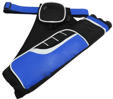 Carcaj de Cadera de Flecha de Tiro con Arco, Bolsa de Bolsa de Arco de Cintura con Soporte de Flechas, Carcaj Ajustable para Objetivo de Caza de Arco Que Practica Adultos Jóvenes(Azul)