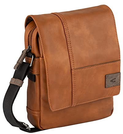 camel active Laos Herren Überschlagtasche Umhängetasche Klein Cognac Braun