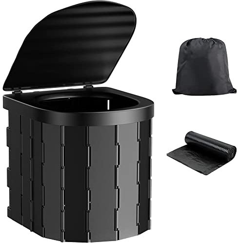 Josenidny WC portatile per , WC pieghevole portatile con coperchio, pentola porta impermeabile, secchio per toilette, WC