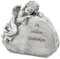 Small-Preis Grabengel liegend am Stein mit Spruch - In stillem Gedenken - Grabschmuck Trauerschmuck Trauerengel Grabfigur Trauerfigur Gedenkstein wetterfest