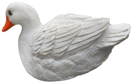 ULDIGI Miniature White Duck Figurine Resin Small Statue Adorable Animal Sculpture for Desktop Decoration Garden Micro Landscape Ornament Home and Office Display