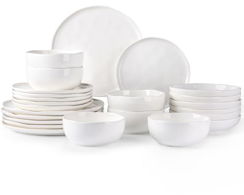 Zoha Perlemor Geschirrset 6 Personen – modernes Tafelservice 24-teilig – stilvolles Porzellan Geschirrset 6 Personen - Kombiservice im skandinavischen Look – spülmaschinengeeignet & mikrowellenfest