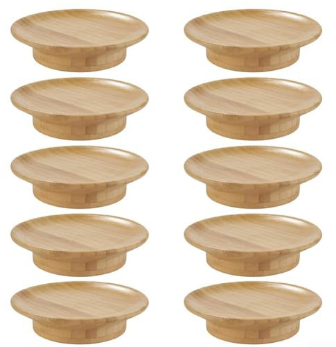 Copa de vino de madera multifuncional para evitar derrames durante las reuniones, para platos de aperitivos y postres (10 piezas/M)