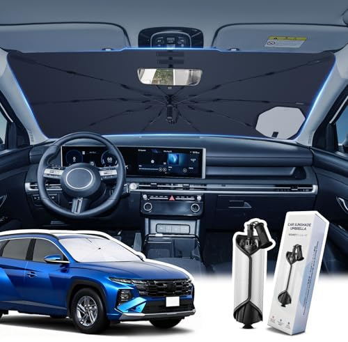 LANGBEAN [Actualizado] Parasol para Parabrisas Hyundai Tucson 2022-2026, Parasol Plegable Bloquea Rayos UV & Calor, Protector Visor Solar Fácil de Instalar y Plegar, Accesorio Verano
