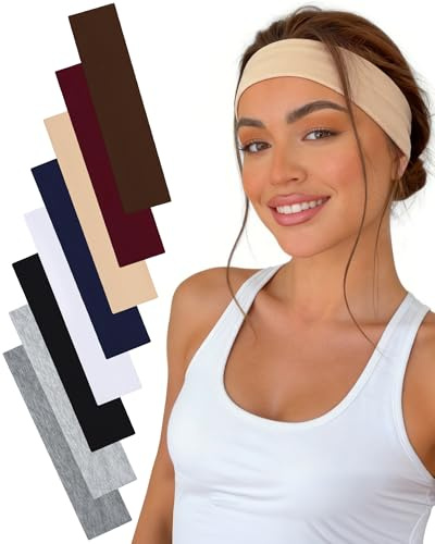 lulir Haarband Damen 4 Stück, Stirnband Damen Sport, Stirnband Elastische & Antirutsch, Haarbänder Dünn, Atmungsaktiv Breites Hairband, Haarband für Yoga, Kosmetik, Fitness, Gym, Workout