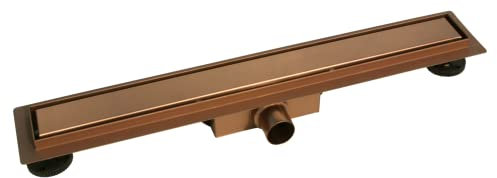 VBChome Canaleta de ducha de cobre de 80 cm, de acero inoxidable, doble cara, desagüe de suelo, sifón autolimpiable con parada de olores, para cuarto de baño, desagüe de ducha, muy plano, juego
