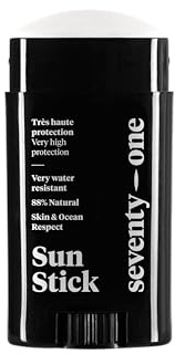 SeventyOne Percent | The Original : Sun Stick SPF 50+ | Sun Stick Face Vegan - Sehr Hoher Schutz | Sehr wasserfest | UVA 34 | 92% Natürlich - Made in Frankreich | 15 gr