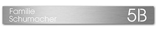 MOCAVI Stick 507 Briefkastenschild mit Hausnummer und Namen Edelstahl V4A graviert, groß, selbstklebend, passend für Box Serie 700