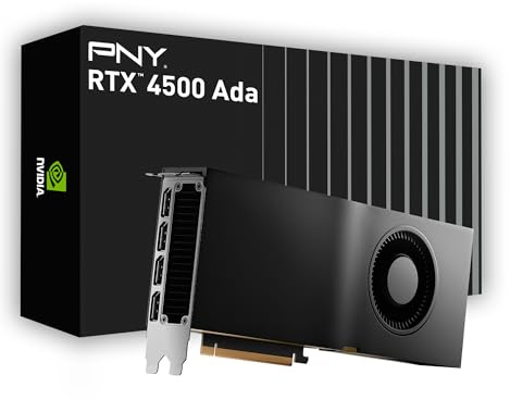 PNY NVIDIA RTX 4500 Ada Generation 24GB GDDR6 PCI Express 4.0 Dual Slot 4X DisplayPort, 8K Support, Ultraleiser aktiver Lüfter