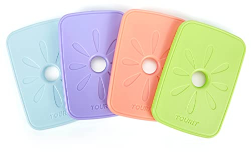 TOURIT Kühlakkus für Lunch Tasche Lunchbox Tasche und Kühltasche Wiederverwendbare,schlanke und langlebige Kühlakkus für Arbeit,Picknick oder Camping,4set-Bunt