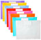 Zhufas 32 pièces Pochette Plastique A4 sac à documents 8 couleurs, avec boucles de bord à 11 trous et poche d’étiquettes, chemise transparente A4, utilisée pour organiser les fichiers