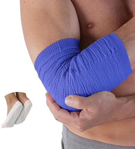 Spikenergy Gomitiera Per Epicondilite Elettro Magnetoterapia - Fascia Gomito Tennista, Per Tendinite, 2Calzini Antimicotico Piede in omaggio, Dispositivo Medico Detraibile - Made in Italy, Blu S