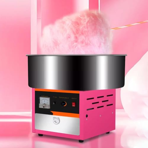 TT-YEC Macchina per Zucchero Filato Elettrica Commerciale da 1000 W con Ciotola in Acciaio Inossidabile da 20 Pollici, Cassetto Portaoggetti E Cucchiaio, Blu/Rosa,Rosa