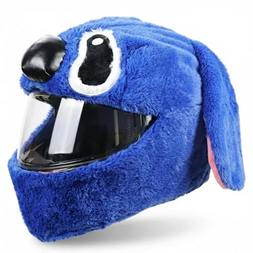 Motorcycle Helmet Cover, Crazy Funny Cartoon Plush Helmet Protector, Full Face Integrated Dust Cover, Funny Riding Gear Present, Easy Install for Men Women