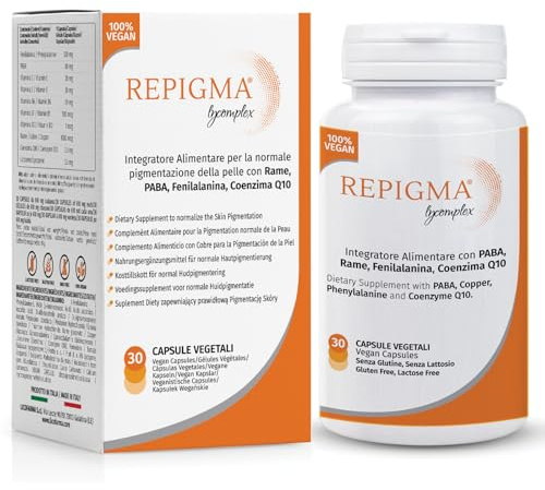 Repigma Lycomplex – Kosttillskott som är användbart vid behandling av vitiligo och vita fläckar på huden – Förpackning med 30 kapslar