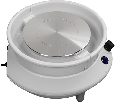 Máquina de Cerámica, Torno de Alfarero de 15 Cm de Diámetro del Plato Giratorio Soporte de 3 Patas 100-240 V para la Enseñanza Escolar (Enchufe de la UE)