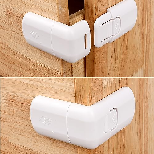 ALTcompluser 6 Stück Kindersicherung für Schrank und Schubladen,Baby Schubladensicherung ohne Bohren,Sicherheit Schloss mit Kleber für Tür Schränke und Kühlschrank