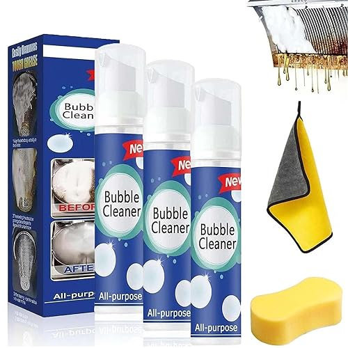Bubble Power Cleaner, Bubble Cleaner Foam Spray, Bubble Cleaner-Schaumspray, Allzweck-Reinigungsschaum zum Spülen, All Purpose Rinse Cleaning Foam, Multi-Purpose Cleaning Foam (100ML, 3Stück)