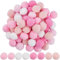 SUNNYCLUE 100 Pieza de Bolas de Pompón Rosas para Manualidades Pompones A Granel de 25mm de Poliéster Suaves Y Esponjosas para el Día de San Valentín Decoración Redonda Mini Bolas de Pompones para el