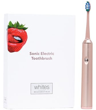 Whites Beaconsfield Sonic Electric Toothbrush Rose Gold Limited Edition: Advanced Teeth Whitening with 5 Cleaning Modes, 37,000 Vibrations, Long Battery Life, Premium Bristles, USB Charging