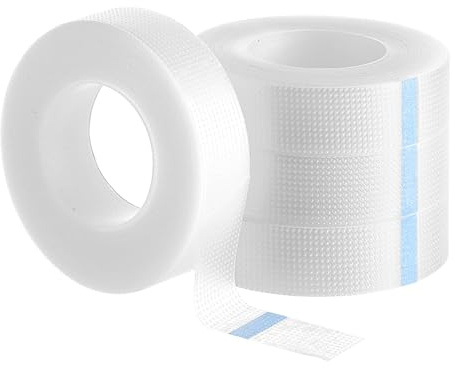 Nynkyon 4 rollos de cinta adhesiva para pestañas (transparente) – Cinta de polietileno transpirable para extensiones de pestañas, fácil de arrancar, sin tijeras, alta permeabilidad al aire para salón