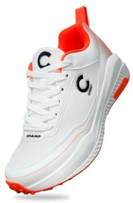 Champ C500 Spikes Cricket Shoes (Orange, US Footwear Size System, Adult, Men, Numeric, Medium, 8)
