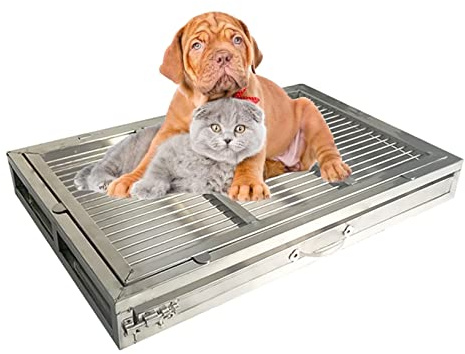 Dog Potty Trainer Indoor Outdoor In Acciaio Inox Portatile Bagno Mat Holder per Home Training Supplies