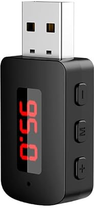 Bil trådlös adapter Bluetooth 5.4 sändarmottagare med mikrofon, USB-power-aux-adapter för bil audio musik handsfree