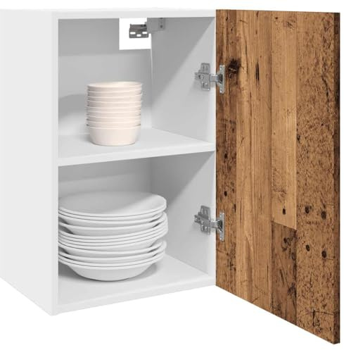 QZZCED Armadio sospeso Lione in legno antico 40 x 31 x 60 cm, armadio da cucina con ampio spazio di archiviazione, materiale ingegneristico stabile e durevole, design a parete