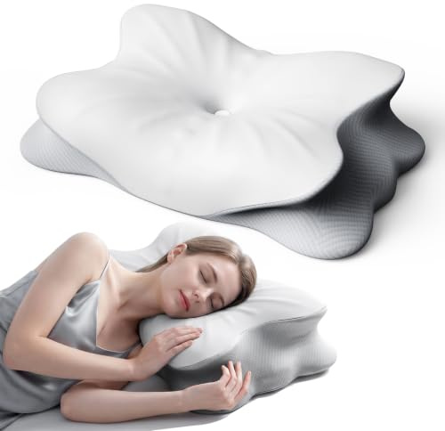 Pliera Nackenkissen, Nackenstützkissen, Memory Foam Kissen, Seitenschläferkissen, Schmetterlingskissen, Ergonomisches Kopfkissen, für Rücken-, Seiten- und Bauchschläfer, Abnehmbarer Bezug