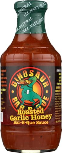 Dinosaur Bar-B-Que Roasted Garlic Honey BBQ Sauce 19oz (Pack of 3)