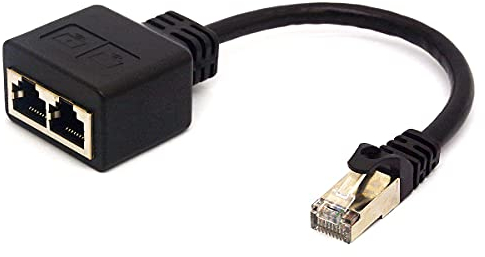 HTGuoji Cable adaptador RJ45 RJ45 macho a doble hembra Adaptador Extender Soporte Ethernet Cat 5/CAT 6 LAN para conmutar redes entre dos ordenadores (no se utiliza como divisor de red)