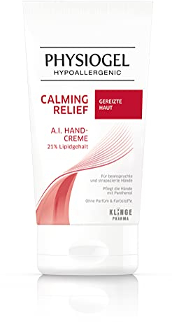 PHYSIOGEL Calming Relief A.I. Handcreme 50 ml - beruhigende Handcreme für beanspruchte und strapazierte Hände - pflegt die Hände mit Panthenol und natürlichen Fetten