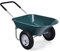 GYMAX Carriola da Giardino con Vasca in PP e Telaio in Metallo, Carrello da Giardino con 2 Ruote Grandi e Resistenti e Manico Ergonomico, con Portata di 100 kg, 65 x 145 x 65 cm (Verde)