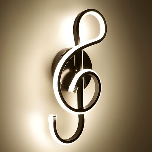 ZTWLEED Applique Murale Intérieure LED,18W 2000LM Lampe Murale Moderne 3 Température de Couleur 3000K/4000K/6000K,Acrylique Luminaire mural Interieur pour Salon Chambre Escalier Couloir,Noir 110-240V