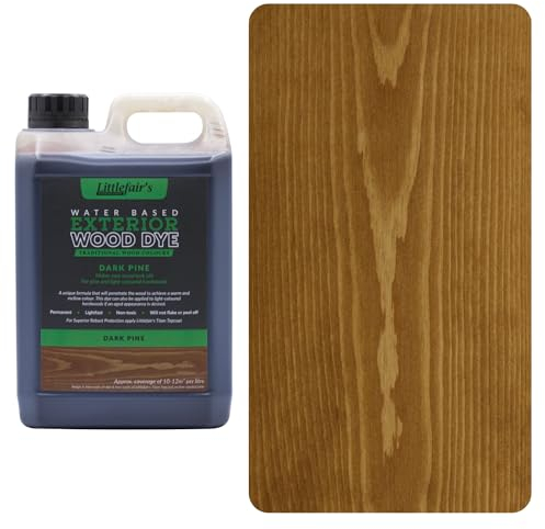 Littlefair's Holzlasur Außen 2.5ltr - Holzlasur Für Natürliche Holzmaserung - Wasserbasierte Holz Lasur - Schnell Trocknend, Schützt Und Umweltfreundlich - Farbe:Dunkle Kiefer)
