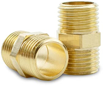 Bwintech 6 Stück 1/2 Außengewinde auf 1/2 Außengewinde BSP Gewinde Messing Sechskant Nippelverbinder für die Umwandlung von Rohrverbindungen