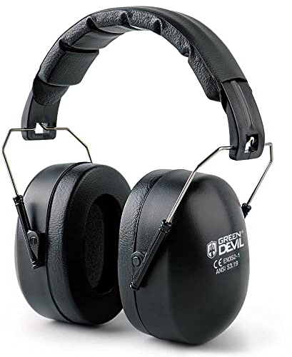 GREEN DEVIL Kapselgehörschutz Gehörschutz Ohrenschützer mit SNR 32 dB Faltbar Passiver Gehörschützer für Schießen Jagd Baumaschine Professionell Lärmschutz Kopfhörer Größenverstellbare Komfortabel